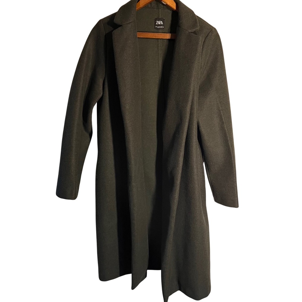 Zara Dark Green Long Blazer Coat